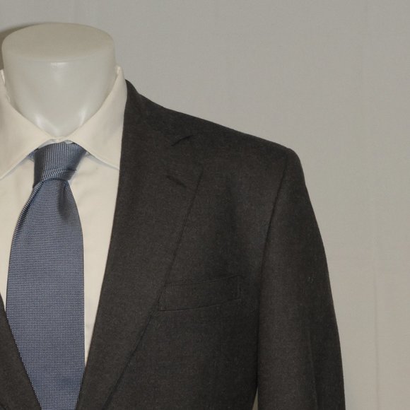 Brooks Brothers Makers Charcoal Brushed Flannel Vintage Two Button Suit 41R